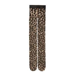 Gucci - Stretch Knit Leopard Print Tights In Beige - S